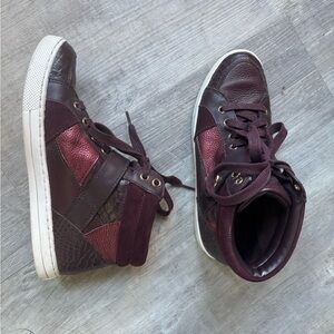 Coach Brown High-Top Sneakers Casual Leather
